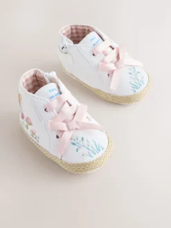 White/Pink Character Baby High Top Trainers (0-24mths)