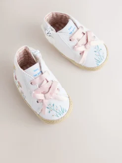 White/Pink Character Baby High Top Trainers (0-24mths)