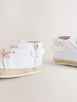 White/Pink Character Baby High Top Trainers (0-24mths)