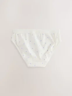 White/Pink ditsy print bikini brief 5 pack (5-16yrs)
