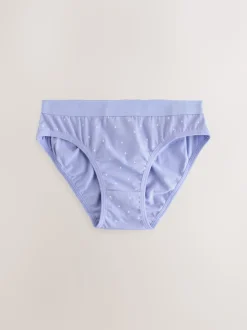 White/Pink ditsy print bikini brief 5 pack (5-16yrs)