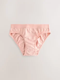 White/Pink ditsy print bikini brief 5 pack (5-16yrs)