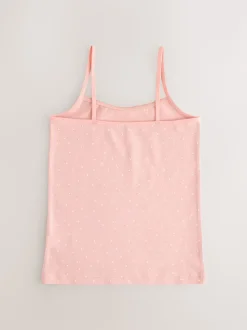 White/Pink Ditsy Printed Strappy Cami Vests 3 Pack (1.5-16yrs)