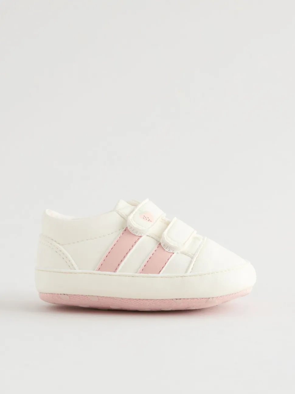 White/Pink Touch Fasten Baby Trainers (0-24mths)