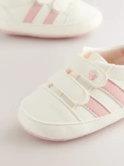 White/Pink Touch Fasten Baby Trainers (0-24mths)