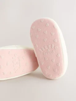 White/Pink Touch Fasten Baby Trainers (0-24mths)