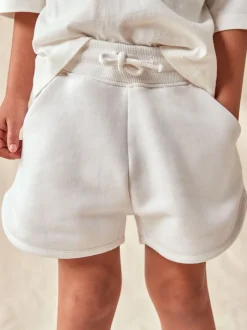 White Plain Jersey Shorts (3-16yrs)