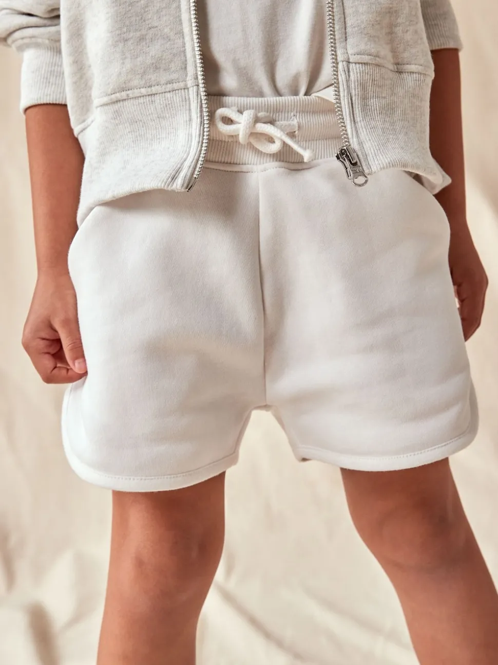 White Plain Jersey Shorts (3-16yrs)