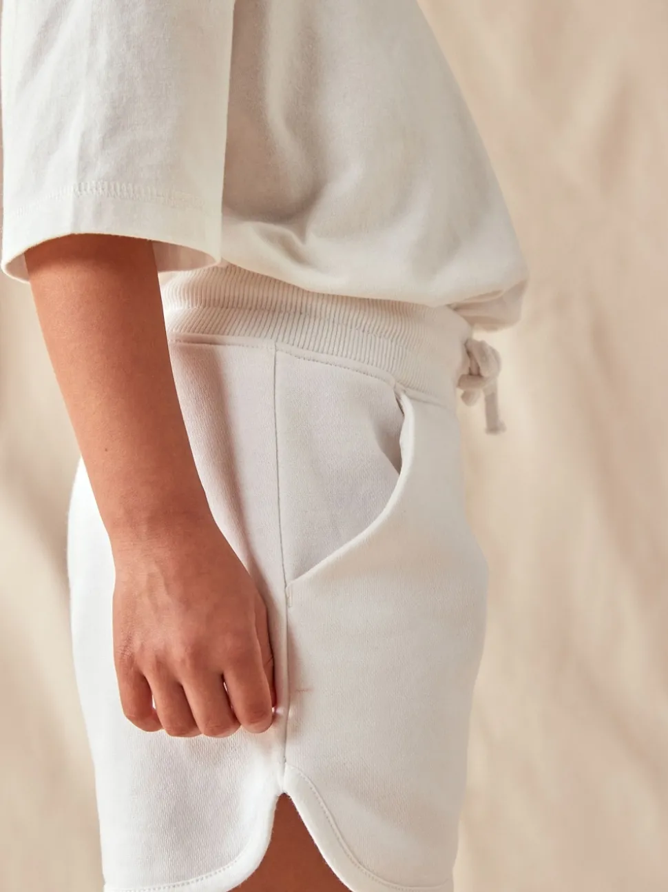 White Plain Jersey Shorts (3-16yrs)