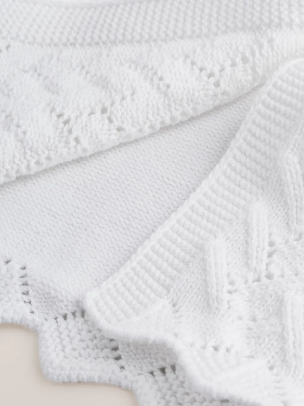 White Pointelle Knitted Baby Cardigan (0mths-2yrs)