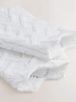 White Pointelle Knitted Baby Cardigan (0mths-2yrs)