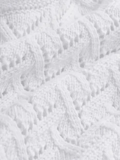 White Pointelle Knitted Baby Cardigan (0mths-2yrs)