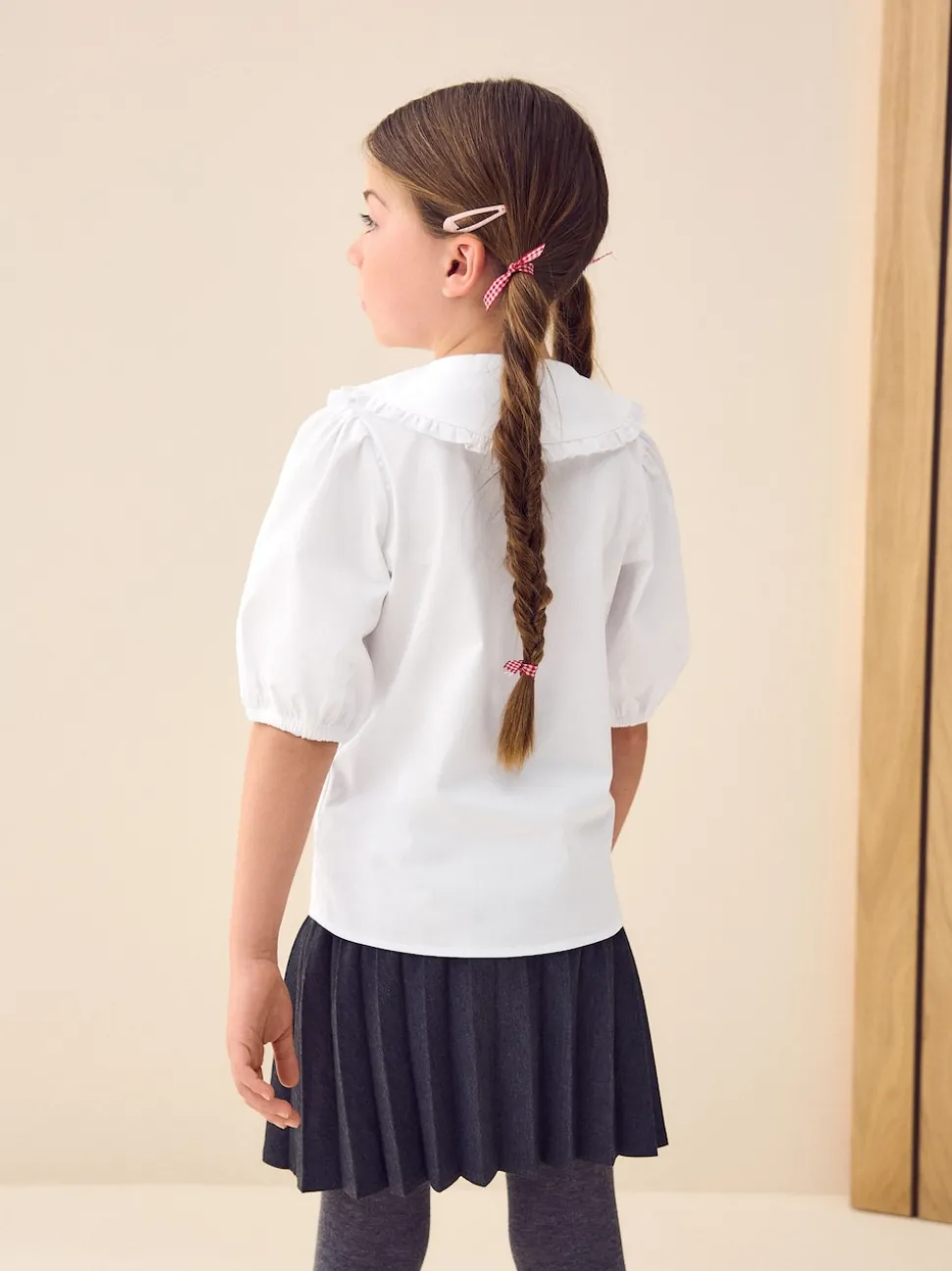 White Premium Cotton Rich Frill Collar School Blouse (3-14yrs)