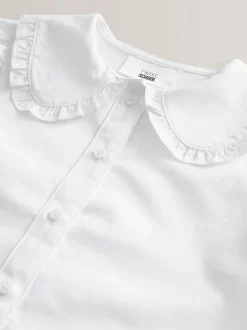 White Premium Cotton Rich Frill Collar School Blouse (3-14yrs)