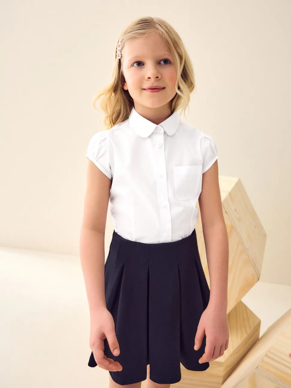 White Puff Sleeve School Blouse (3-16yrs)