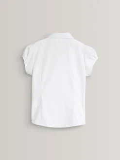 White Puff Sleeve School Blouse (3-16yrs)