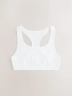 White Racer Back Crop Tops 3 Pack (5-16yrs)