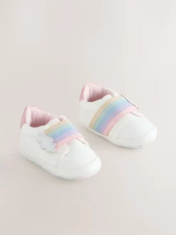 White Rainbow Baby Touch Fasten Trainers (0-24mths)