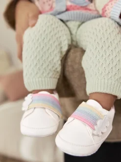 White Rainbow Baby Touch Fasten Trainers (0-24mths)