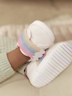 White Rainbow Baby Touch Fasten Trainers (0-24mths)