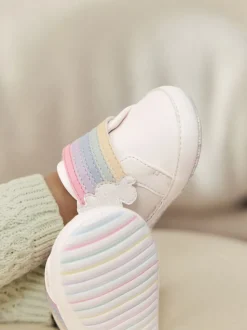 White Rainbow Baby Touch Fasten Trainers (0-24mths)