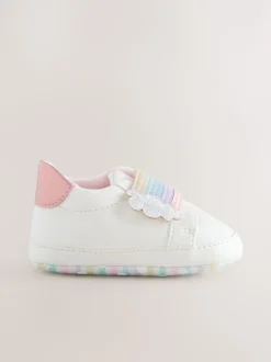White Rainbow Baby Touch Fasten Trainers (0-24mths)