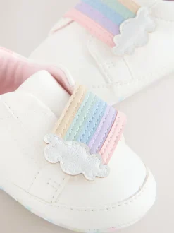 White Rainbow Baby Touch Fasten Trainers (0-24mths)