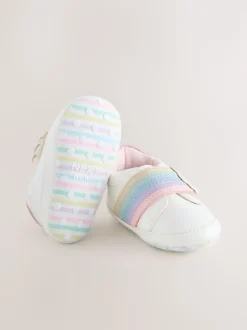 White Rainbow Baby Touch Fasten Trainers (0-24mths)