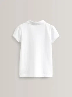 White Regular Fit 5 Pack 100% Cotton Short Sleeve Polo Shirts (3-16yrs)