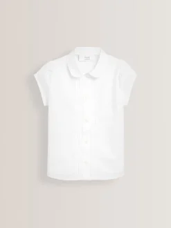 White Regular Fit Puff Sleeve Lace Trim School Blouse (3-14yrs)
