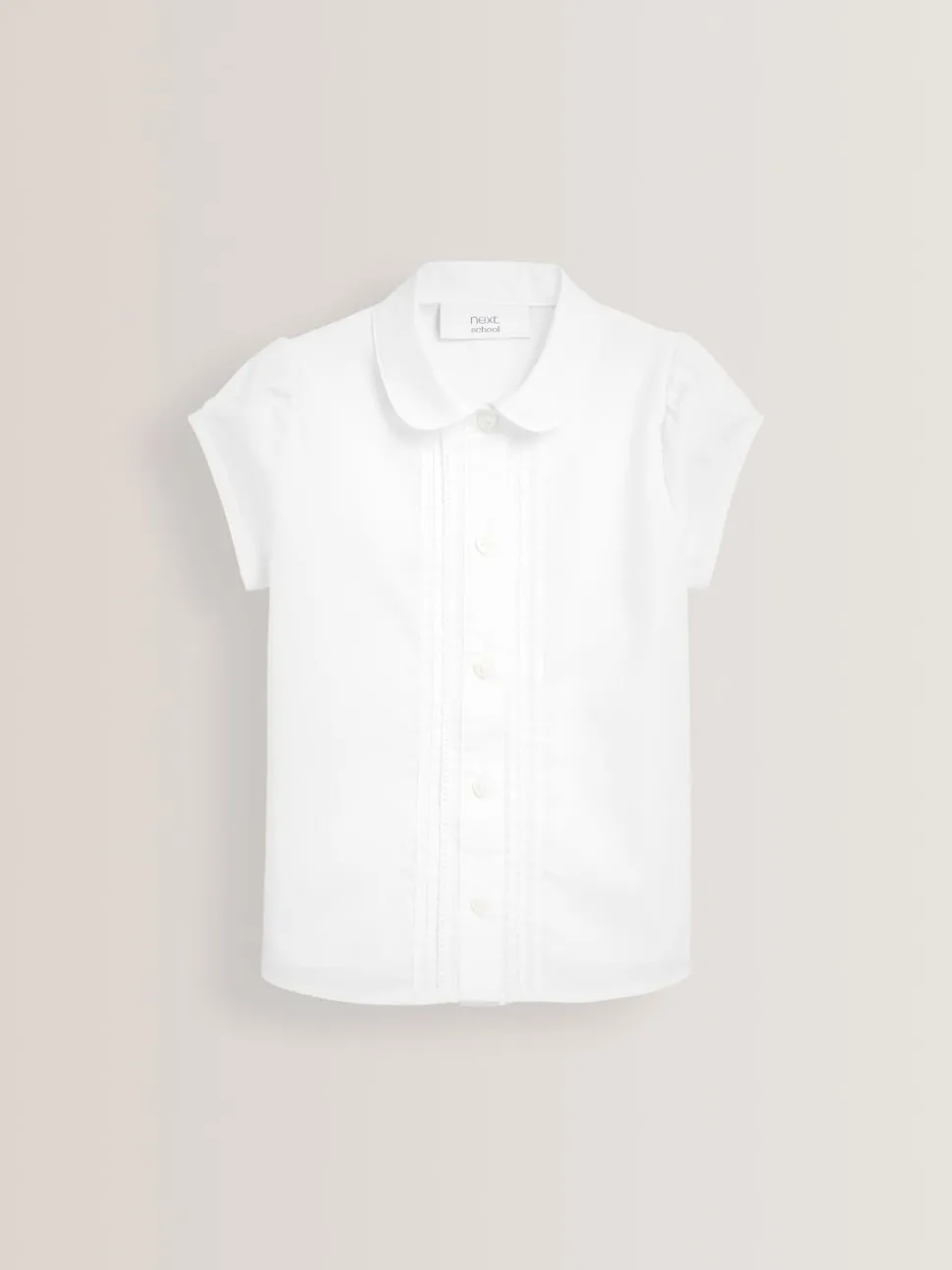 White Regular Fit Puff Sleeve Lace Trim School Blouse (3-14yrs)