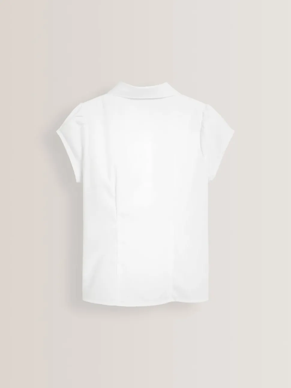 White Regular Fit Puff Sleeve Lace Trim School Blouse (3-14yrs)