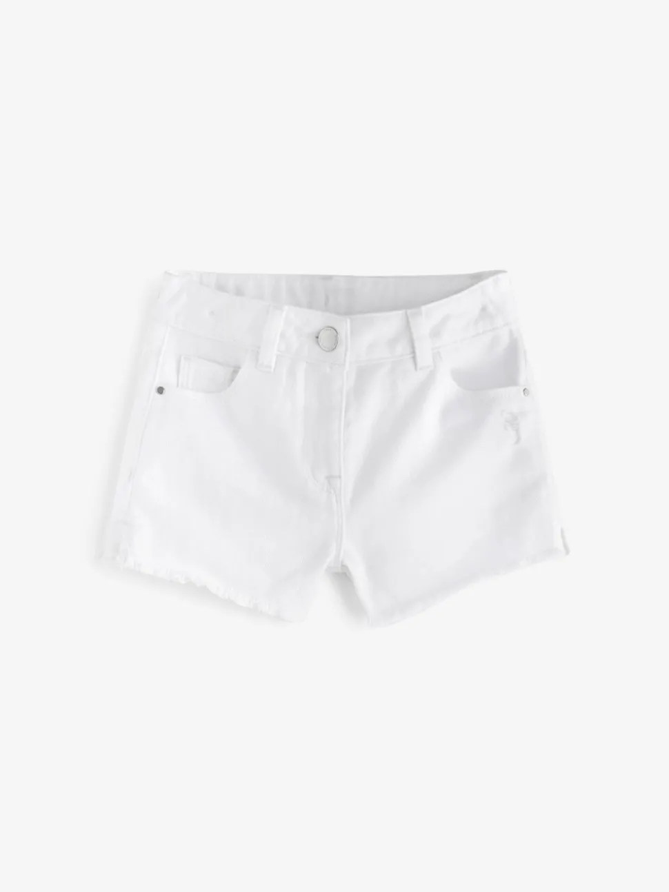 White Regular Length Frayed Edge Denim Shorts (3-16yrs)
