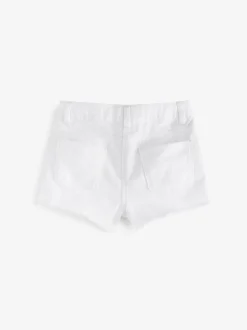 White Regular Length Frayed Edge Denim Shorts (3-16yrs)