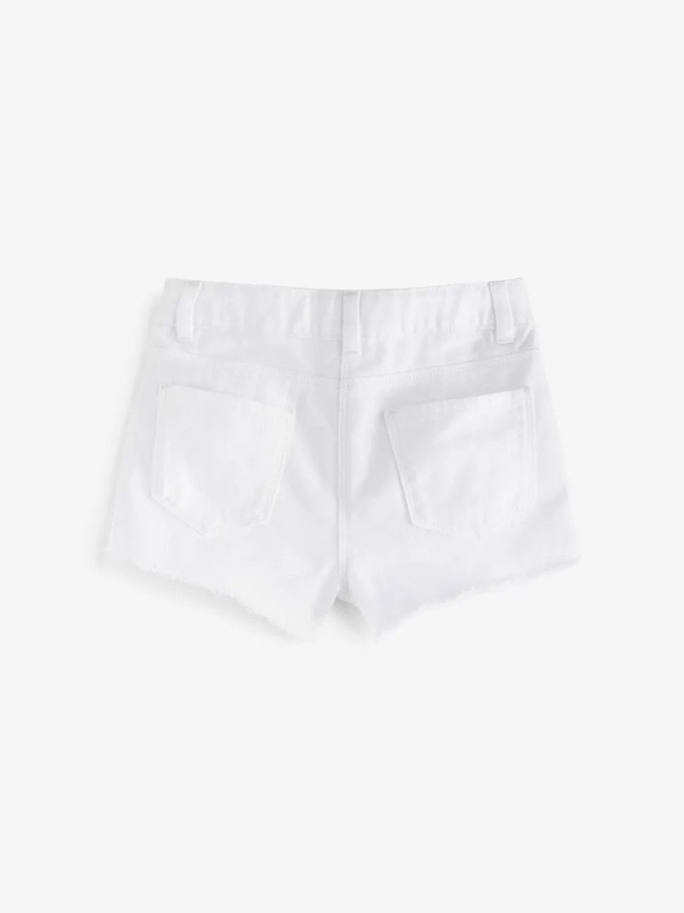 White Regular Length Frayed Edge Denim Shorts (3-16yrs)