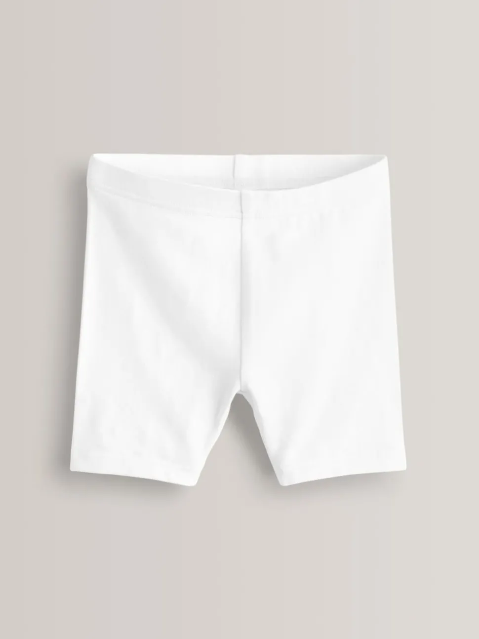White Regular Length 5 Pack Cotton Rich Stretch Cycle Shorts (3-16yrs)