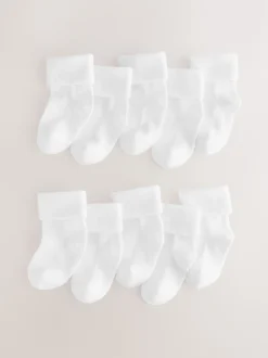 White Roll Top Baby Socks 10 Pack (0mths-2yrs)