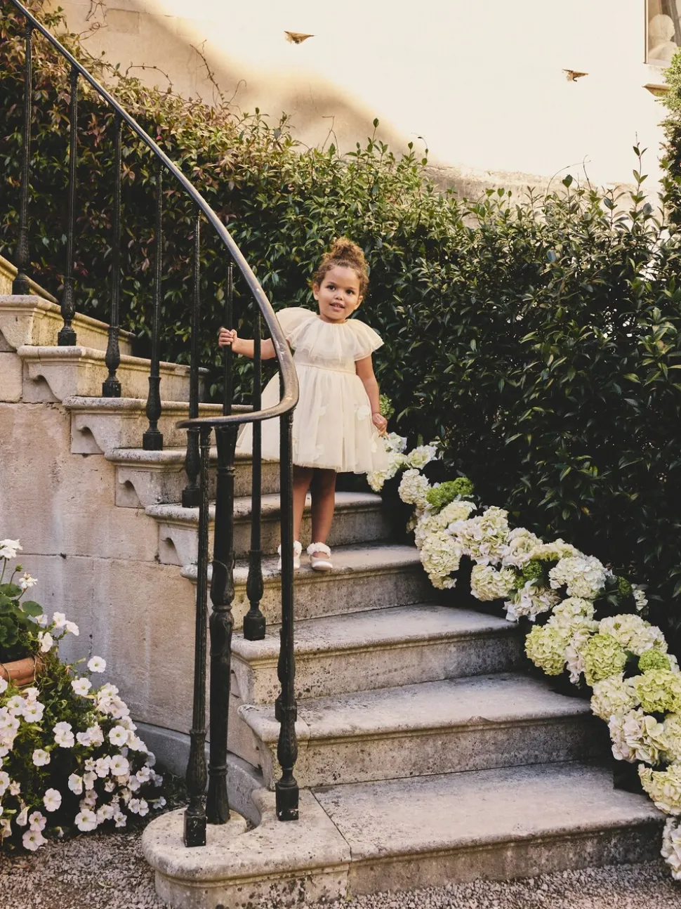 White Ruffle Collar Mesh Dress (3mths-7yrs)
