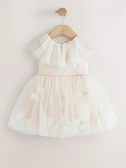 White Ruffle Collar Mesh Dress (3mths-7yrs)