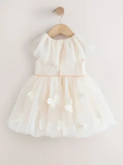White Ruffle Collar Mesh Dress (3mths-7yrs)