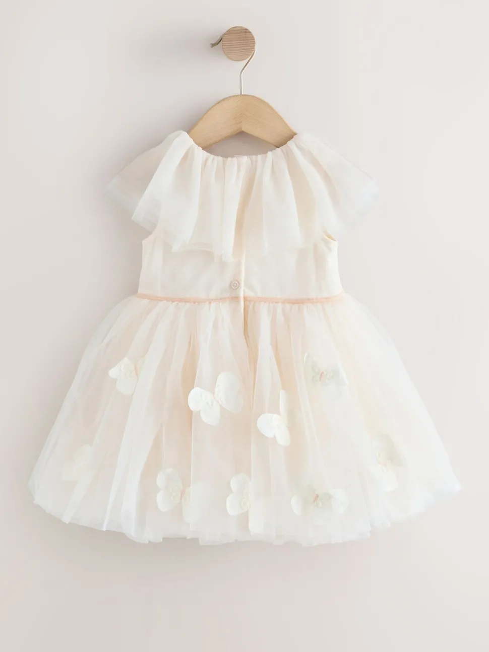 White Ruffle Collar Mesh Dress (3mths-7yrs)