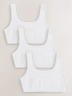 White Scoop Crop Tops 3 Pack (5-16yrs)