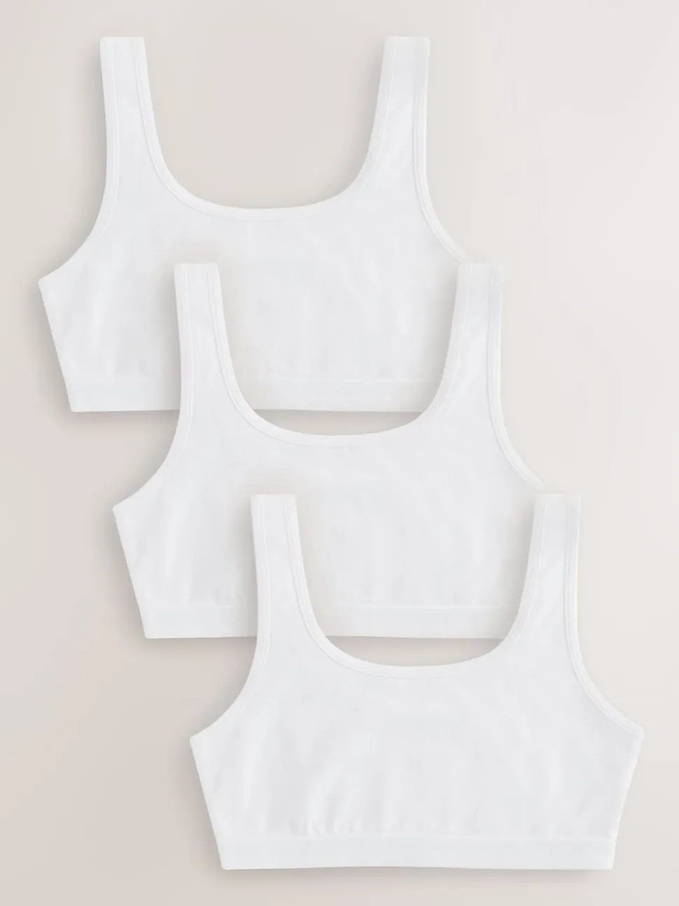 White Scoop Crop Tops 3 Pack (5-16yrs)