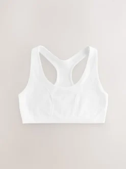 White Seamfree Racer Crop Tops 2 Pack (7-16yrs)
