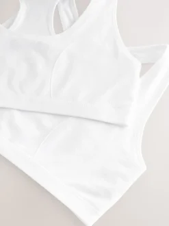 White Seamfree Racer Crop Tops 2 Pack (7-16yrs)