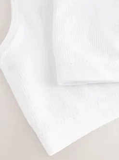 White Seamfree Racer Crop Tops 2 Pack (7-16yrs)