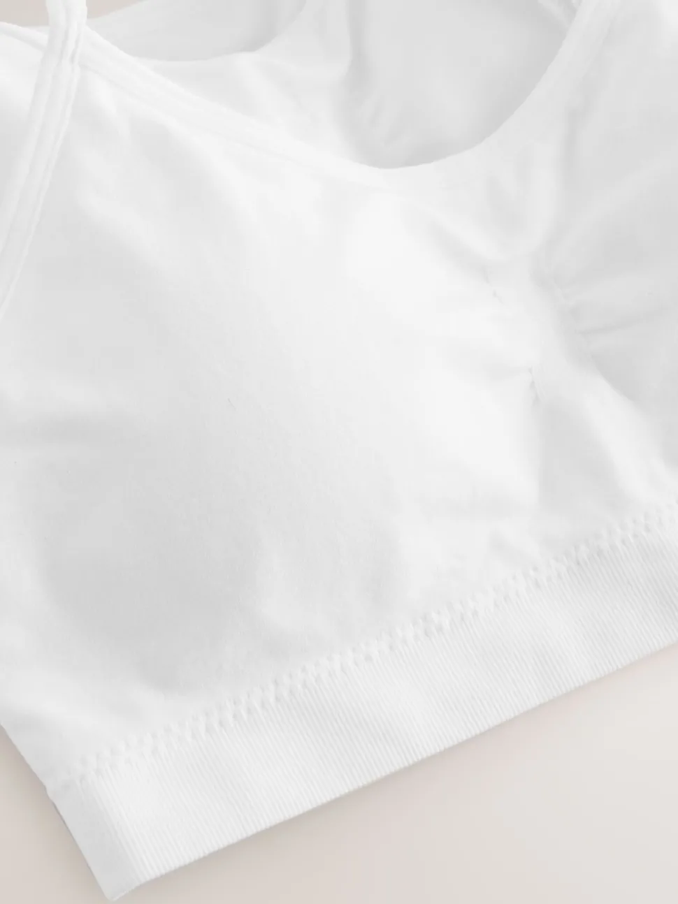 White Seamfree Strappy Crop Tops with Removable Lightly Padded Cups 3 Pack (7-16yrs)