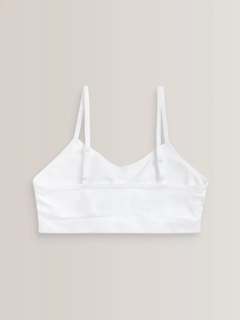 White Seam Free Strappy Crop Tops 2 Pack with Removable Lightly Padded Cups (7-16yrs)