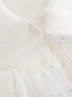 White Sequin Occasion Dress (3-16yrs)