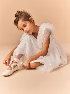 White Sequin Occasion Dress (3-16yrs)